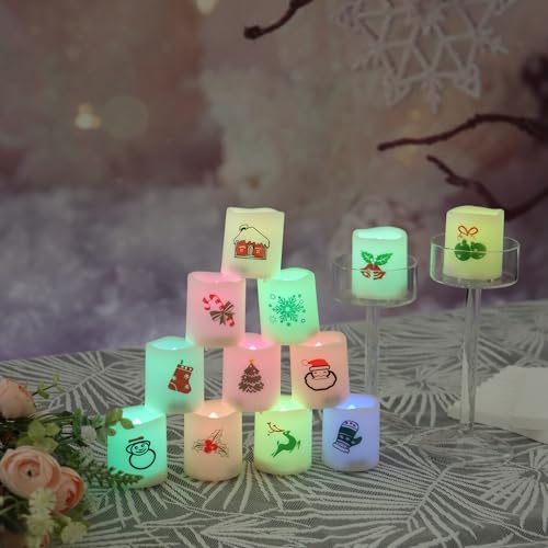 Christmas Color Changing Battery Operated Flameless Votive Candles 12 PCS - Image 5