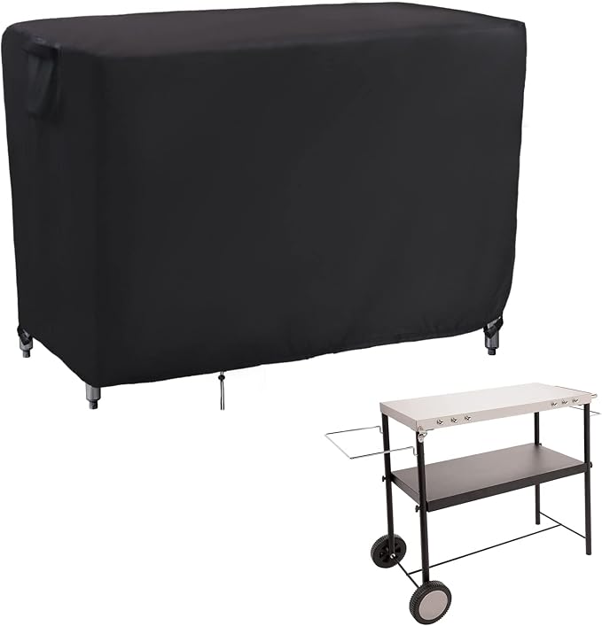Kingling Outdoor Prep Table Cover for Cart Table, 52 inch Stainless Steel Metal Table Covers Waterproof Protection for Patio Prep Grill Tables - 52''L x 24''W x 35''H