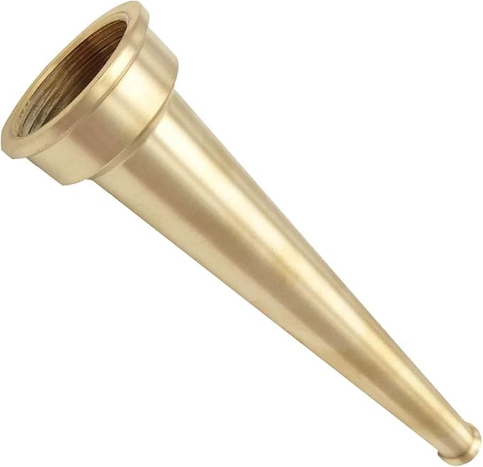 Brass Fire Equipment, Plain Hose Nozzle, 1-1/2" NPSH (NPT), 10" Length, 1/2" Orifice (1.5" NPSH/NPT)