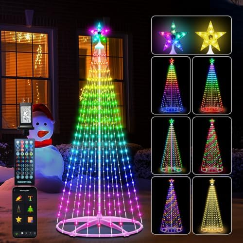 7.48FT Smart Christmas Cone Tree Light Outdoor, Led Christmas Tree Outdoor by Forlivese