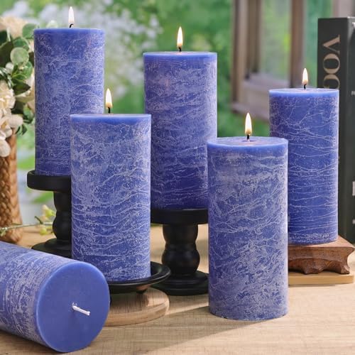 Unscented Soy Pillar Candles,Non-Toxic 2.8x6 Inch Candle,90 H,6 Pack by ginitiri