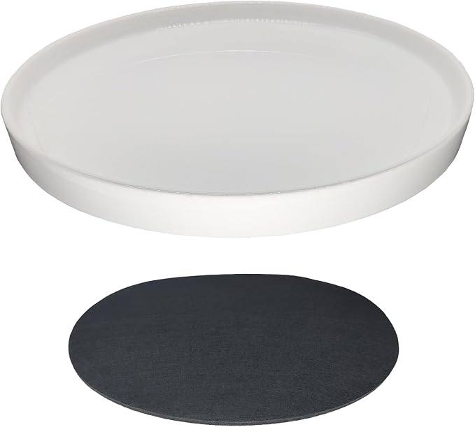 Yukfona Ceramic Plant Saucer Tray 1 Pcs 12 Inch White, 12.5" OD x11.9 ID x1.6 Deep Fits Flower pots Bottom≤11.9", Heavy Duty Glazed Round Planter Drip with Catch Basin for Indoor Outdoor Plants