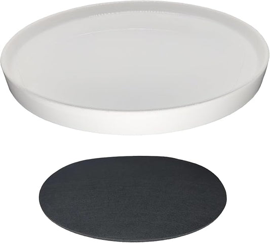 Yukfona Ceramic Plant Saucer Tray 1 Pcs 12 Inch White, 12.5" OD x11.9 ID x1.6 Deep Fits Flower pots Bottom≤11.9", Heavy Duty Glazed Round Planter Drip with Catch Basin for Indoor Outdoor Plants