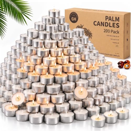Tea Lights Candles 200 Pack, 6-7 Hour Long Burning Tealight Candles Bulk by VERLENS