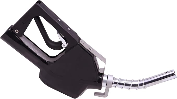 3/4" Inch Black NPT Automatic Shut-Off Fuel Nozzle,Fuel Hose Swivel,16GPM High Flow,BP Hand Guard,Hanging Hook 13/16"Spout,Fuel Transfer Pump Diesel Gasoline Nozzle,Cold Weather Applications