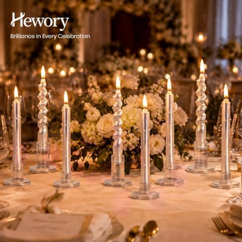 Hewory Clear Taper Candle Holders Bulk: 24PCS Glass Candlestick Holders - Image 6