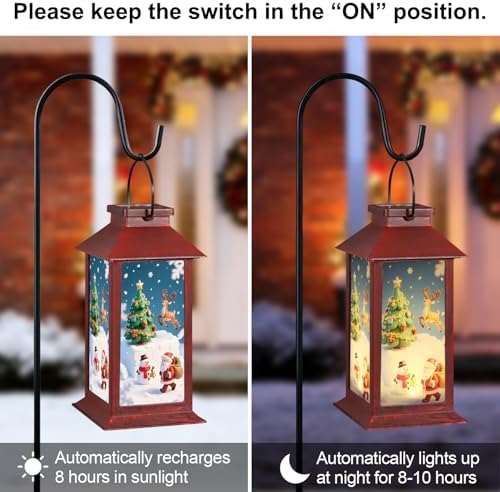 Christmas Solar Lanterns Outdoor Waterproof, Hanging Lights Garden Decor - Image 5