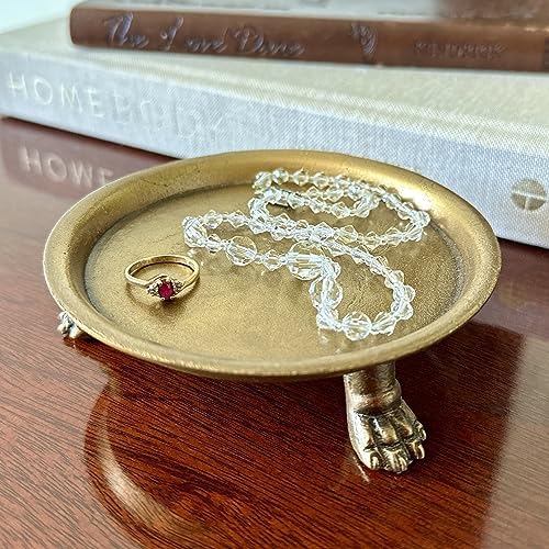 Hapton House 100% Solid Brass Clawfoot Dish - Pedestal Dish - 4.6 in - Candle Dish - Candle Holder - Candle Stand - Jewelry Dish - Jewelry Holder - Perfect for Wax Candles, Jewelry, Rings, Trinkets - Image 3