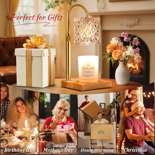 Amber Candle Warmer Lamp with Timer,Wax Melt Warmer Housewarming Gifts - Image 4