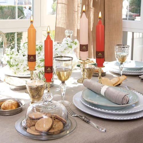 4 PCS Gradient Orange Taper Candlesticks 7 inch Unscented Tapered Candles Sticks for Home Holiday Wedding Party Decoration - Image 2