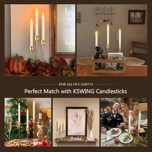 Candlestick Holders 6 PCS Metal Taper Candle Holders, KSWING Gold Candle Stick Holders Set, Perfect for Table Centerpiece Mantel Party Wedding Christmas Home Decor, Set of 6 - Image 5