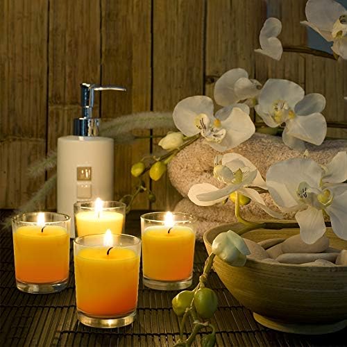12 Packs Yellow Outdoor Citronella Votive Candles in Glass, Small Natural Soy Wax Candles for Patio Camping - Image 3