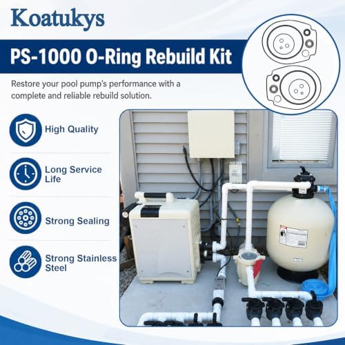 O-Ring Rebuild Repair Kit for Pentair WhisperFlo IntelliFlo Pump | Include Impeller Gasket PS-1000 Shaft Seal Drain Plug/Lid/Diffuser O-Rings, Fits Pump Built 2-1-2008 Later, 2 Set