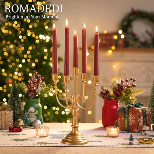 Romadedi Gold 5 Arm 11.8" Candelabra Candle Holders - Image 2