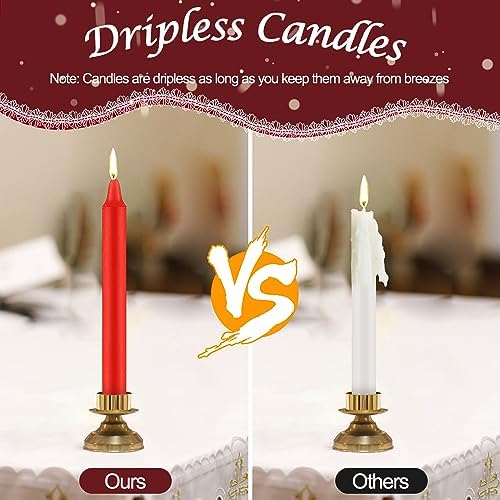 Tobeape 24 Pack Red Spell Chime Candles, 4" Unscented Mini Taper Candles - Image 6
