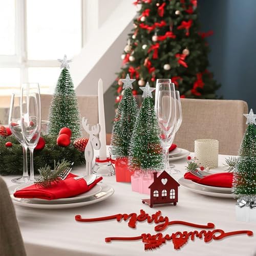 Mini Christmas Tree with Lights, 4 Pack Tabletop Christmas Tree with LED Lights for Indoor Christmas Decorations Holiday Party Ornagment, Christmas Centerpieces for Tables New Year Decoration(4) - Image 4
