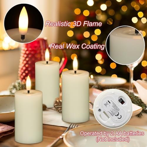 Votive Flameless LED Candles Battery Operated with Remote Timer, Ivory - Image 2