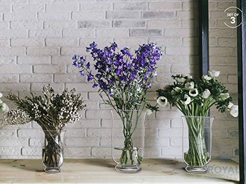 Royal Imports Clear Glass Pillar Candle Holder 3Pc Set, 6", 8" 10" - Image 4