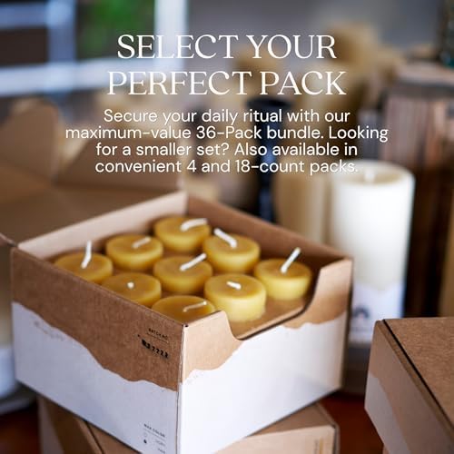 Bluecorn Beeswax Votive Candles, Ivory White, 36 Pack - Image 6