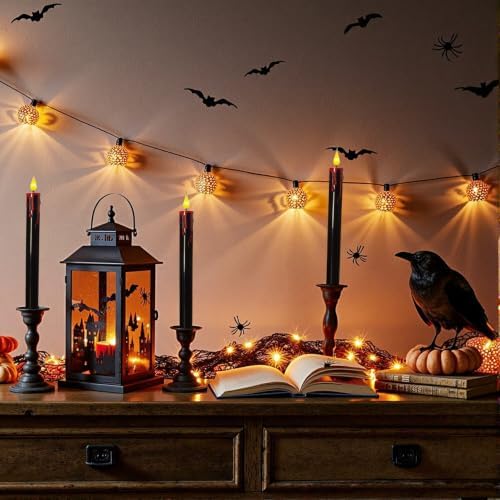 Halloween flameless taper candles with remote, LED bleeding candlesticks - Image 5