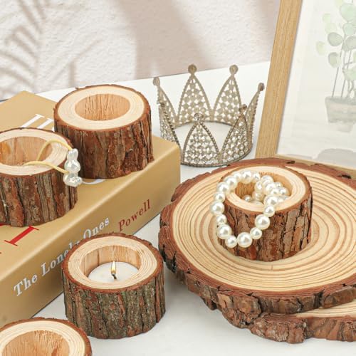 36 Pack Wooden TeaLight Candle Holders, OD:3 Inch, ID:2.2 Inch Wood Votive Tealight Holders for Home, Wedding, Party, and Holiday Decor - Image 5