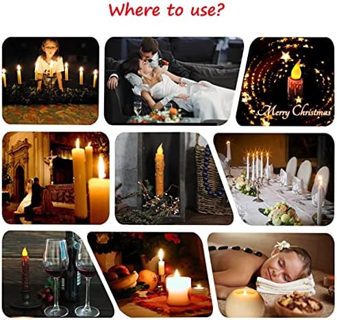 CVHOMEDECO. Real Wax Hand Dipped Battery Operated LED Timer Taper Candles Rustic Primitive Flameless Lights Decor, 6-3/4 Inch, Orange, 2 PCS in a Package - Image 5