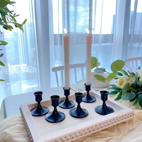 Matte Black Candlestick Holders, Small Taper Candle Holders,Set of 2 - Image 6