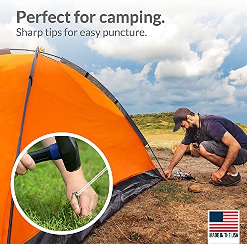 10 Pack Tent Stakes Metal Garden Edging Fence Hooks Pegs Christmas Decoration Stakes Made USA 9 inches Long - Image 5