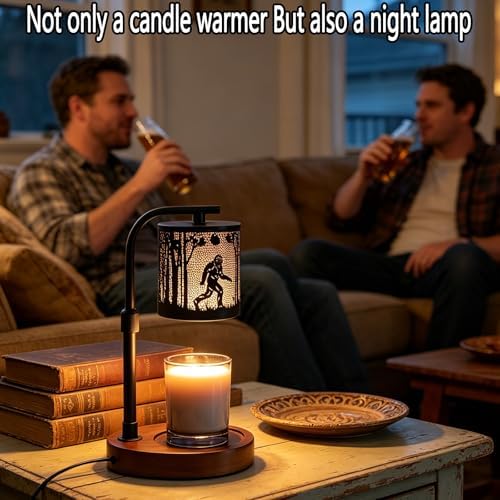 Candle Warmer Lamp,Candle Warmer,Candle lamp,Gifts for mom, Valentines Day Gifts,Candle Holders for Home Decor,Wooden Base，with 2 Bulbs(Black Bigfoot)… - Image 6