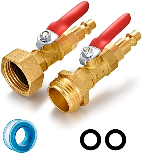 Brass RV Winterizing Blowout Kit, 1/4"Quick Connect 3/4" Garden Hose by YELUN