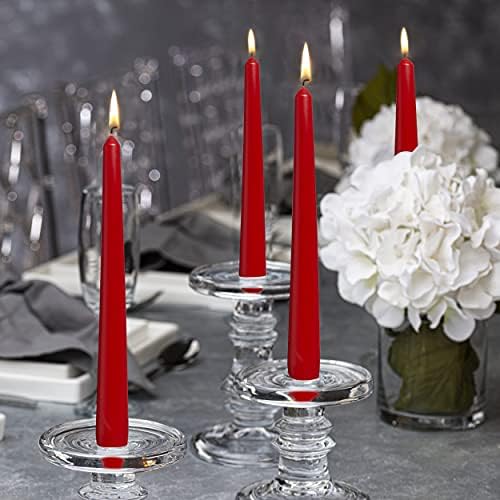 BOLSIUS 20 Count Unscented 10 Inch Red Household Taper Candles - 8 Hours Burn Time - Premium European Quality - Smokeless Dripless Taper Candlestick - Great for Special Occasion, Church, and Everyday - Image 6
