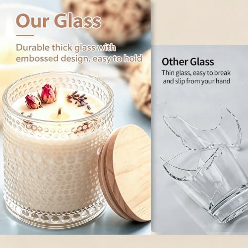 DARJEN 12 Pcs 8oz Glass Candle Jars with Lids, Candle Tins-Clear - Image 4