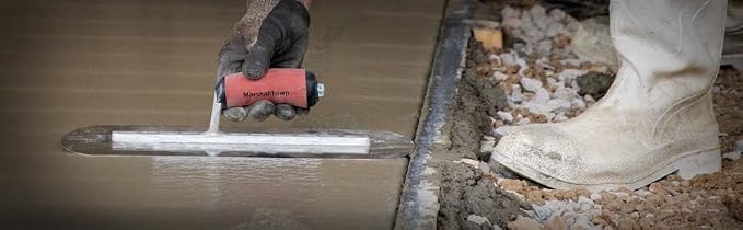 MARSHALLTOWN Fully Rounded Concrete Finishing Trowel, Blue Steel Blade, DuraSoft Handle, 22 x 4, Assembled in USA, MXS22BRD