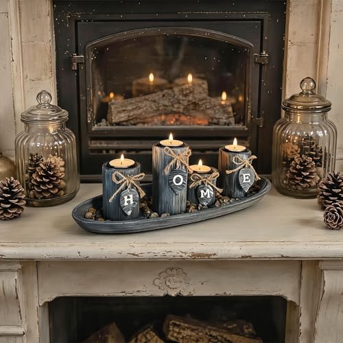 Wooden Candle Holders Centerpieces for Living Room Coffee Table Decorations - Image 7