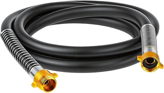 Garden Hose 5/8" x 10ft 4-Layer Heavy Duty Hose with 800 PSI Burst Pressure – Kink Resistant Flexible All-Weather Outdoor Hose for Yard Car Wash Pets Black
