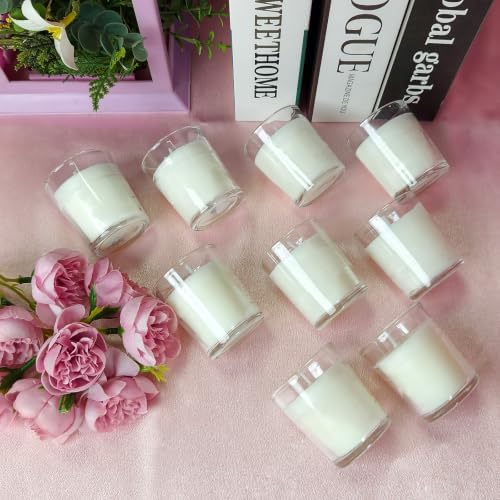 36 Pack White Unscented Glass Votive Candle Bulk - Image 2