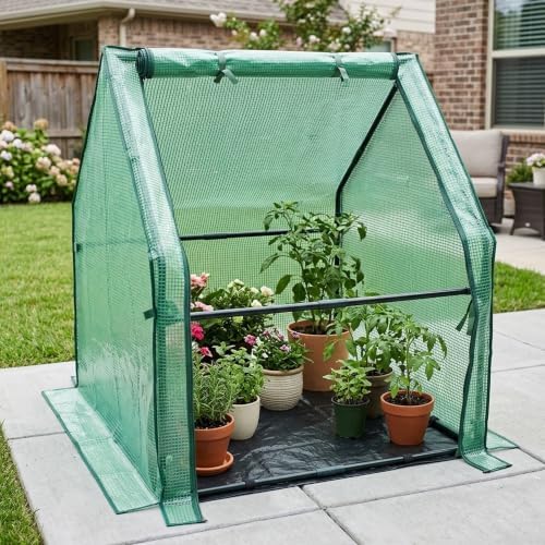 Gardzen Mini Greenhouse, 36 x 36 x 42 in, PE Cover with Floor Mat - Image 7