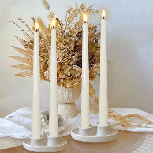 Candlesticks Long Taper Candle,Unscented 10 Inches Cream White Candle Sticks Smokeless Tapered Candles for Home Décor Holiday Gifts - Image 2