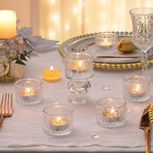 24 Pack Clear Tealight Candle Holders, Glass Votive Candle Holders Bulk - Image 6