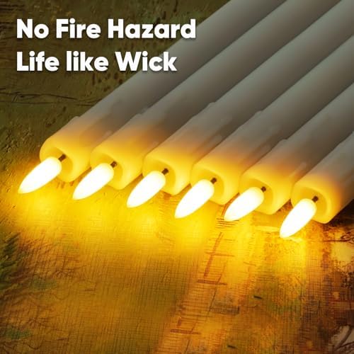 Homemory 7 Inches Flameless Taper Candles with Remote Timer, Short Led Candlesticks with 3D Flickering Light, Battery Operated Candles with Lifelike Flame for Wedding Home Xmas Decor, White, 12 Pcs - Image 7