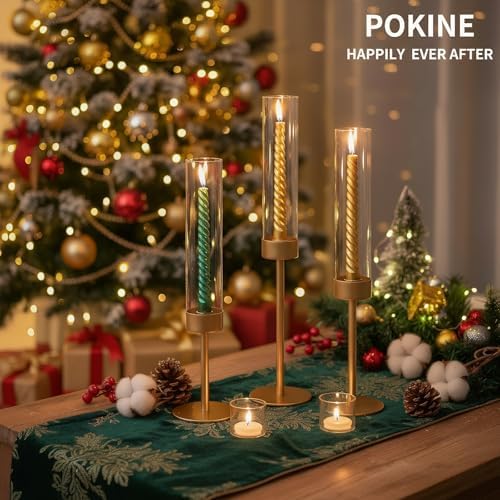 POKINE Gold Candle Holders Set of 6 for Taper Candle Holders - Image 2