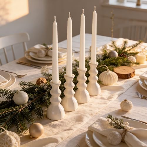 Viyffo Taper Candles, 10 Inch, 20 Pack, White – Unscented Smokeless Design - Image 2