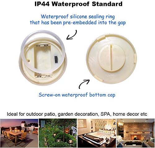 2 PCS 3"x7" Outdoor Waterproof Flameless LED Pillar Candles with Remote Timer, Battery Operated Electric Flickering Plastic Fake Candle for Halloween Christmas Lantern Decorations (Ivory) - Image 4