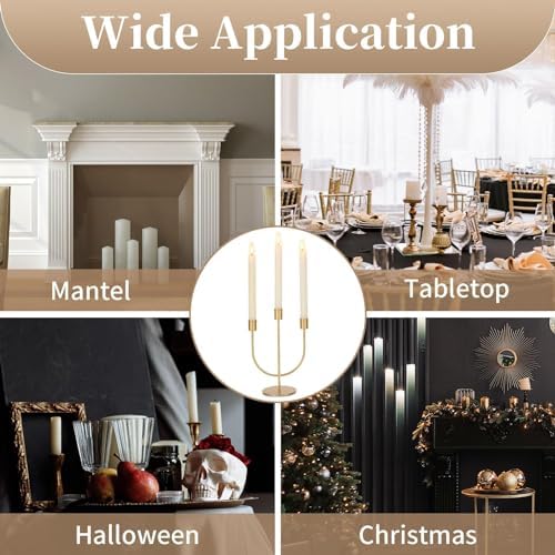 Sziqiqi Gold Candelabra Candle Holders Set of 2, 3 Arm Candelabras - Image 6