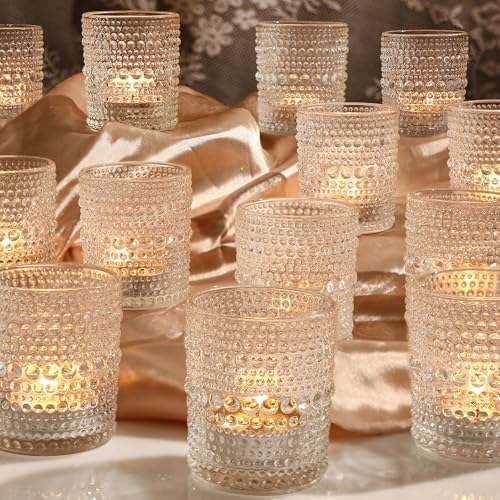 Glass Tea Light Candle Holders, 48 Pack,Clear,2 x 2.5 Inch by Capaniel