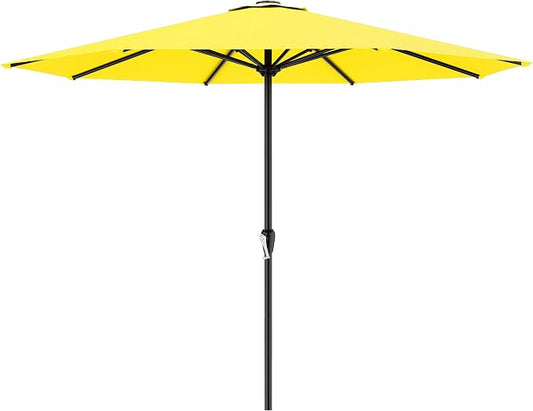 AreShark 12 FT Patio Umbrella for Outdoor, Outdoor Table Umbrella with Push Button Tilt and Crank, Outdoor Patio Umbrellas with 8 Sturdy Ribs, Patio Umbrellas for Market, Garden, Pool (Yellow)