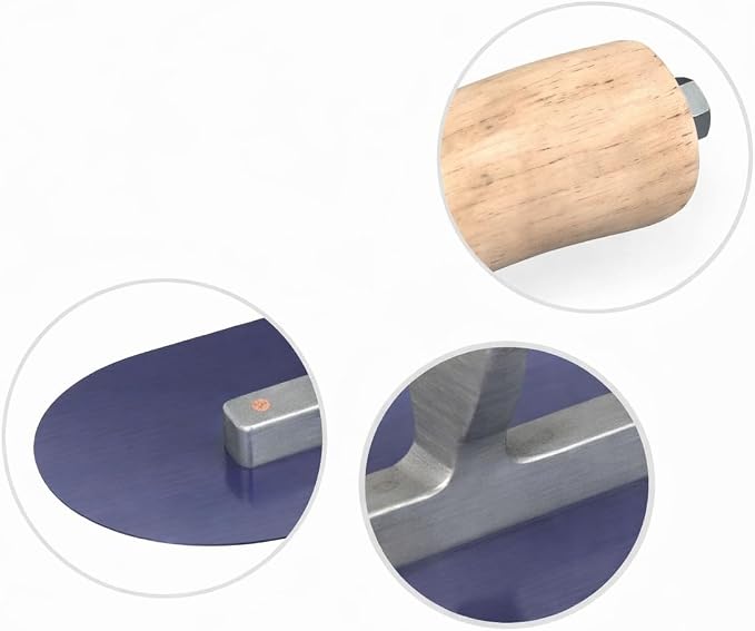 Bon 66-152 Steel City Finish Trowel - Round - Blue Steel - 16 X 4 - Wood
