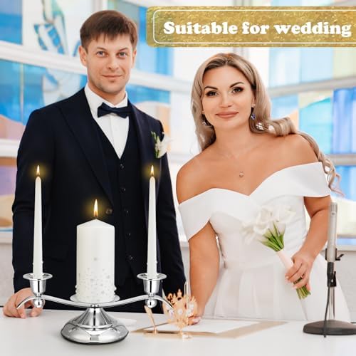 Irenare Unity Candles for Wedding Ceremony with Holder,Pearl - Image 4