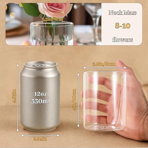 TBWIND 12pcs 4 Inch Clear Glass Cylinder Vases for Centerpieces - Image 3