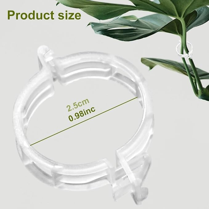 Secured Plastic Plant Clip, 2025 Upgrade Plant Support Clips Reusable Garden Clips, Garden Clips for Climbing Plants, Plastic Trellis Clips Tomato Grape Vine Vegetables Plant Fixing Clips (100, White)